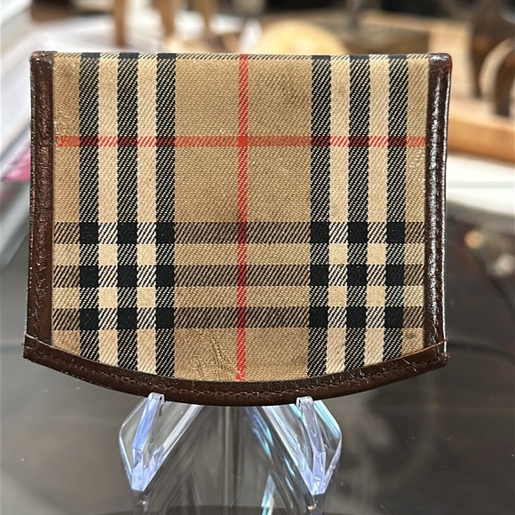 Authentic Vintage Burberry Coin Case Nova Check Shadow Horse Purse, VGUC - Picture 2 of 16